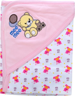 MeeMee Printed Single Swaddling Baby Blanket for  Mild Winter(Cotton, Pink)