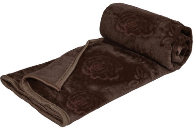 Changers Solid Single Mink Blanket for  Mild Winter(Cotton, Coffee)