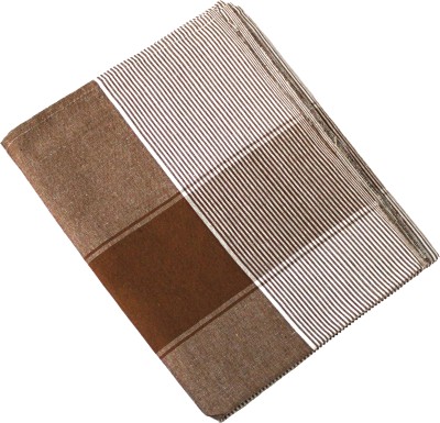 Sharan Elegance Striped Single AC Blanket for  Mild Winter(Cotton, Brown)