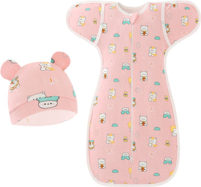 Bembika Printed Single Wearable Blanket for  Heavy Winter(Cotton, Soft Adjustable Organic Comfort & Safe Sleep Wearable Swaddle Wrap For Baby)