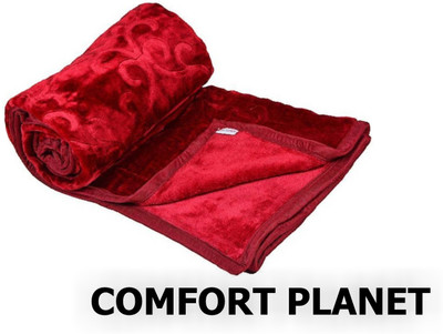 COMFORT PLANET Floral Double Mink Blanket for  Heavy Winter(Microfiber, Maroon)