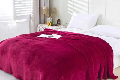 MORADO Solid Double AC Blanket for  AC Room(Microfiber, Magenta)