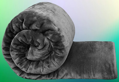 KIXTA Self Design Double Mink Blanket for  Heavy Winter(Microfiber, Grey)