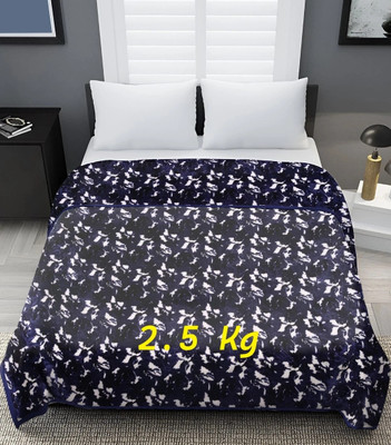 SPANGLE Printed King Mink Blanket for  Heavy Winter(Microfiber, Blue)