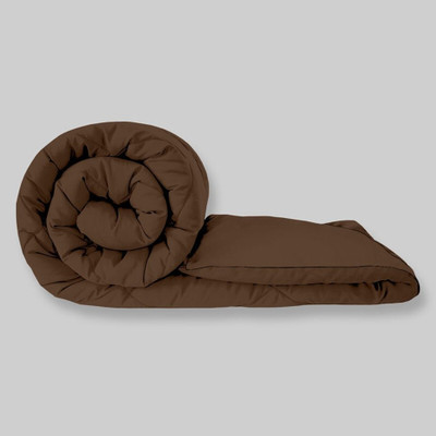 NK Handlooms Solid Single Quilt for  Heavy Winter(Poly Cotton, Brown)