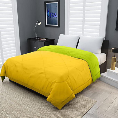 Comfowell Solid King Comforter for  Heavy Winter(Poly Cotton, Parrot Green & Yellow)