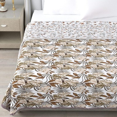 Navhal Floral Double Dohar for  AC Room(Cotton, Brown-Flower)