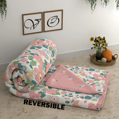 CHHAVI INDIA Floral Single Comforter for  Heavy Winter(Cotton, Pink Multi)