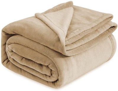 VAS COLLECTIONS Solid Single AC Blanket for  Heavy Winter(Polyester, Beige)
