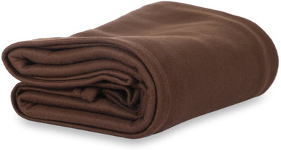 VORDVIGO Solid Single Fleece Blanket for  Mild Winter(Polyester, Brown)