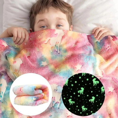TONY STARK 3D Printed Queen AC Blanket for  Heavy Winter(Microfiber, Soft Flannel Fleece Radium Glow in the Dark Blanket for Kids, Pink Horse)