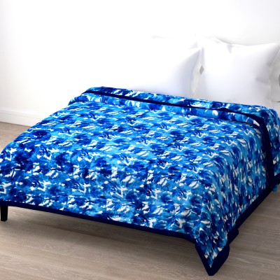 Lenovo Printed King Mink Blanket for  Heavy Winter(Microfiber, Sky Blue)