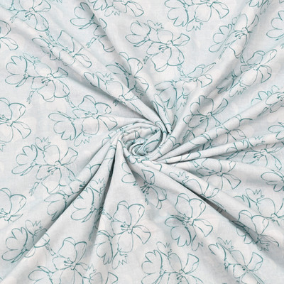 Mafatlal Floral Double Dohar for  AC Room(Cotton, Pastel Sage Green & White)