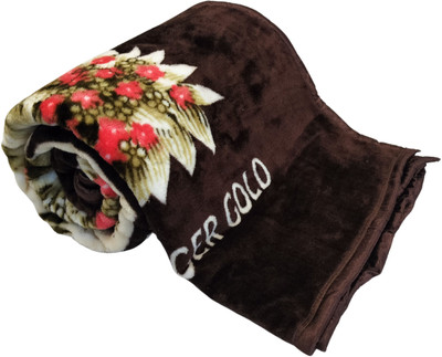 HOMIEE Floral Double Mink Blanket for  Heavy Winter(Polyester, Brown)
