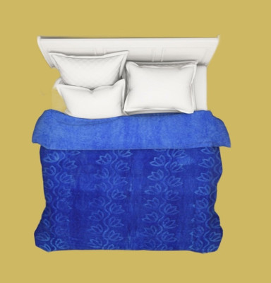 Shivam impex Solid Double Khes Blanket for  Heavy Winter(Microfiber, Blue)