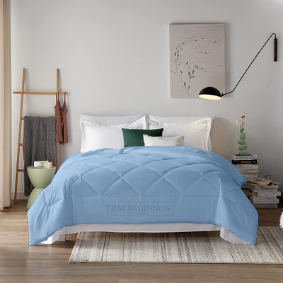 MeckHome Culture Solid Single Comforter for  Heavy Winter(Microfiber, Sky Blue)