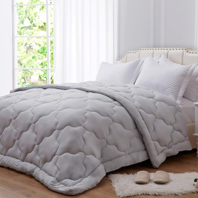 ADBENI HOME Geometric Single Comforter for  Mild Winter(Cotton, Grey)