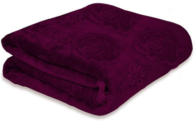 Retreat Solid Double AC Blanket for  Heavy Winter(Microfiber, Wine)