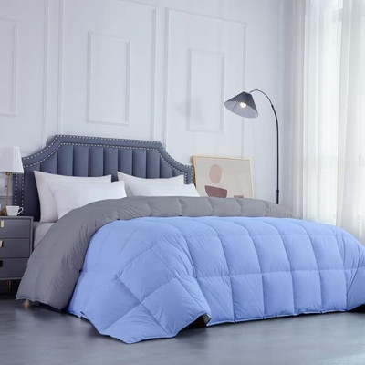 glaxy Solid Double Comforter for  AC Room(Microfiber, SILVER SKY BLUE)