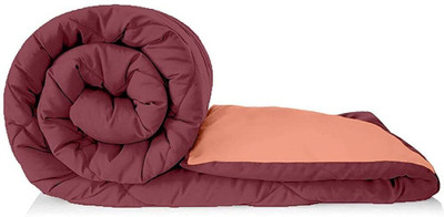 NK Handlooms Solid Double Comforter for  Heavy Winter(Poly Cotton, Purple & Peach)