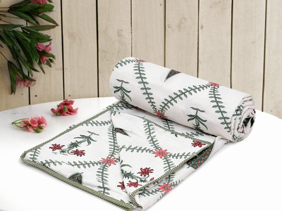 Aditya Floral Single Dohar for  AC Room(Cotton, Multicolor)