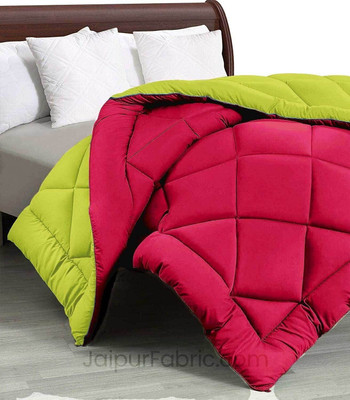COZYEXPORTS Solid Double Duvet for  Heavy Winter(Polyester, pink&pg)
