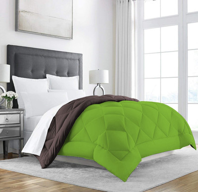 Texlux Solid Single Comforter for  Heavy Winter(Polyester, Brown : Parrot Green)