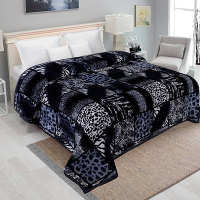 Changers Floral Double Mink Blanket for  Heavy Winter(Polyester, Multicolor)