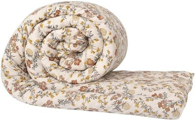 LIFECRAFT HOME FURNISHINGS Floral Double Comforter for  AC Room(Cotton, Cream with Floral Design)