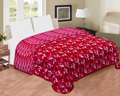 SPANGLE Printed King Mink Blanket for  Heavy Winter(Microfiber, Pink)