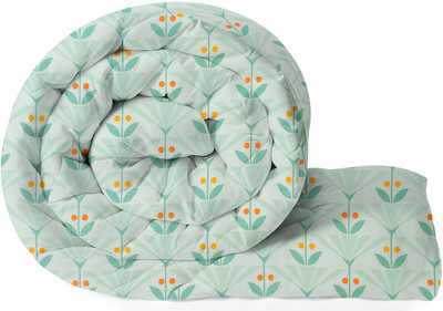BSB HOME Printed Single AC Blanket for  Heavy Winter(Microfiber, Light Green & Orange & Yellow & Multicolor)