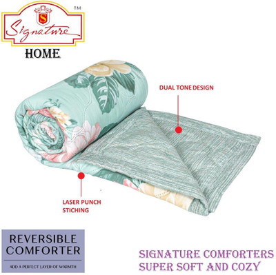 Signature Floral Single Comforter for  AC Room(Cotton, Multicolor)