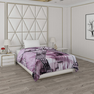 MONTE CARLO Printed Single Mink Blanket for  Heavy Winter(Polyester, Multicolor)