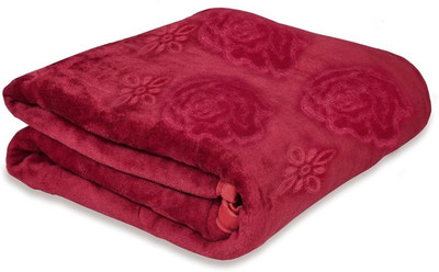 Retreat Solid Double AC Blanket for  Heavy Winter(Microfiber, Maroon)