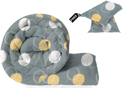 BSB HOME Printed Single AC Blanket for  Heavy Winter(Microfiber, Grey & Yellow & White & Multicolor)