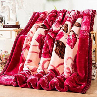 Bajia Creation Printed Double Mink Blanket for  Mild Winter(Microfiber, Multicolor)
