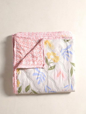 SANJU CORPORTION Printed Single Comforter for  AC Room(Cotton, PINK 28)