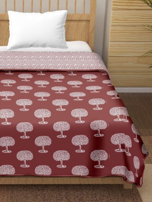 FuzzyNest Printed Double Dohar for  AC Room(Cotton, Maroon)