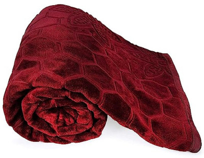 TUNDWAL'S Floral Double Mink Blanket for  Mild Winter(Microfiber, Maroon)