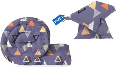 BSB HOME Printed Single AC Blanket for  Heavy Winter(Microfiber, Purple & White & Orange)