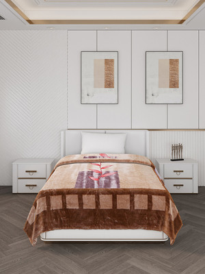 MONTE CARLO Printed Single Mink Blanket for  Heavy Winter(Polyester, Multicolor)
