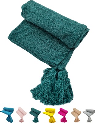 Fashion Throw Solid Crib AC Blanket for  AC Room(Polyester, Teal Solid)