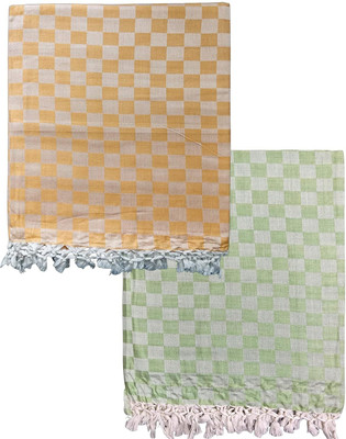Shishir Checkered Single Comforter for  AC Room(Cotton, Orange, Green)