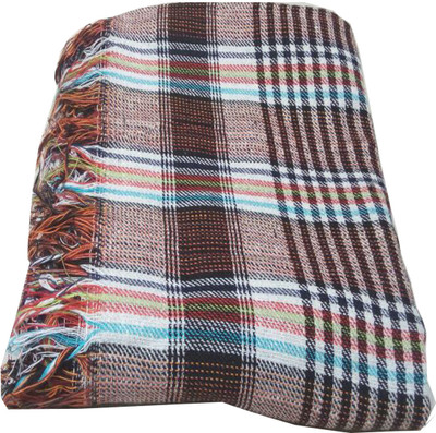DEHATI STORE Solid Single Throw for  AC Room(Cotton, Brown)