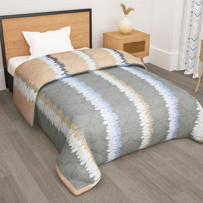 Story@home Abstract Single Comforter for  Mild Winter(Microfiber, Grey)