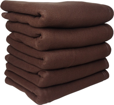 HOMIEE Solid Single Fleece Blanket for  Mild Winter(Polyester, Brown)