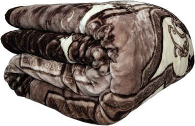 HOMIEE Floral Double Weighted Blanket for  Heavy Winter(Microfiber, Brown)