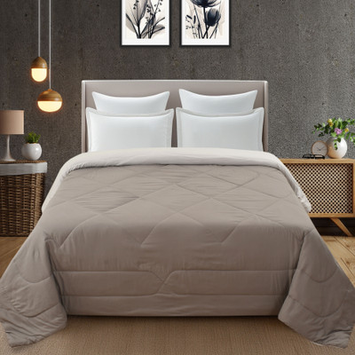 homewaytex Solid Double Comforter for  AC Room(Microfiber, Light Brown)