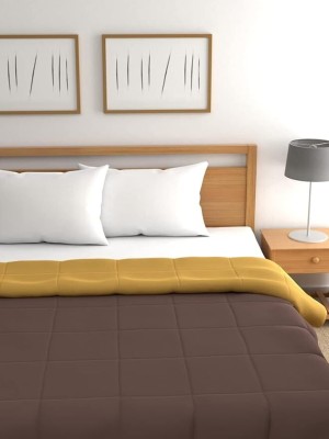Raymond Home Solid Single Comforter for  AC Room(Microfiber, Brown & Yellow)