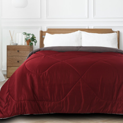 Saral Home Solid Single Comforter for  AC Room(Microfiber, Maroon)